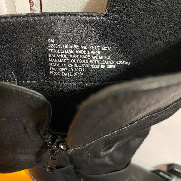 Blair Black Moto Boots with Silver Zipper - Picture 5 of 5